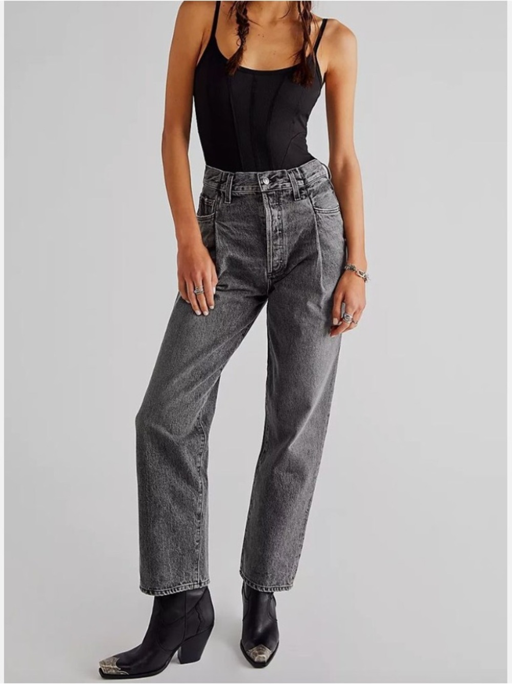 AGOLDE Fold Waistband Pleated Jeans Size 30